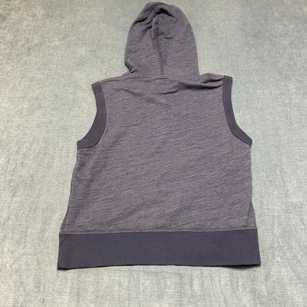 Civilianaire Knitwear Hooded Vest Mens M Gray Fleece Lined Drawstring 1/4 Zip - Picture 8 of 12